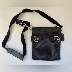 COACH Black Leather Cross-body bag, pre-loved.